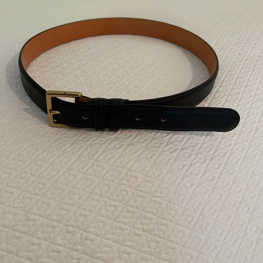 Coach Black and Tan Leather Belt 34 inches